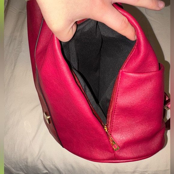 JM Collection Cherry Red Backpack - Picture 6 of 7